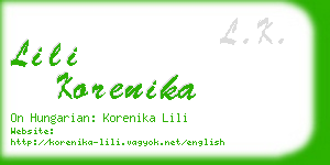 lili korenika business card